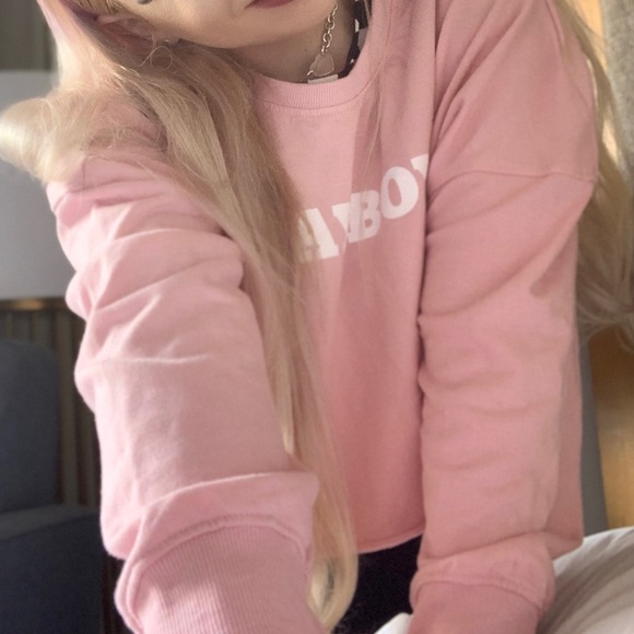 Playboy Missguided Pull Over Sweater Pink - Picture 3 of 3